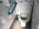 Loo roll on back of loo not in dispensed. filthy floors